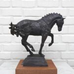 The Piaffe Dressage Horse Bronze Sculpture by Tammy Tappan