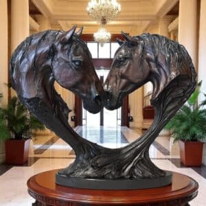 Two Hearts - 27" Bronze Sculpture by Tammy Tappan
