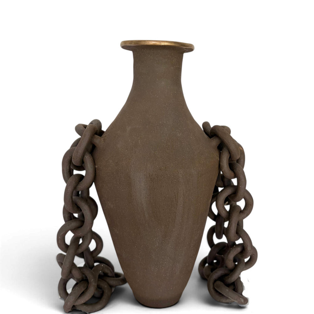 Black Chain Vase by Darina Palmire
